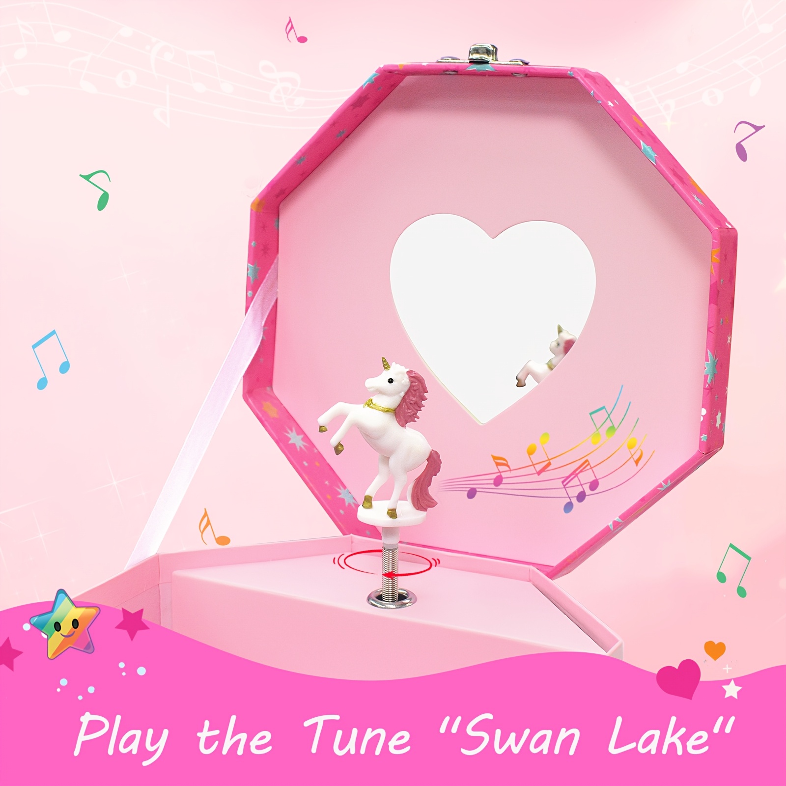 Unicorn Musical Jewelry Box with Rotating Figurine
